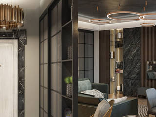 A Luxury Loft Project Brighten Up By DelightFULL Thanks to Mahir Shahmar, DelightFULL DelightFULL Modern dining room Copper/Bronze/Brass Black
