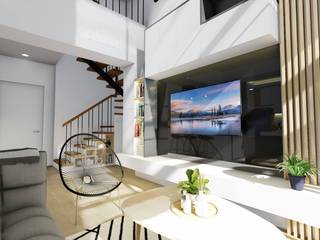 Interior Fit-Out and Design for a Condo Unit, Structura Architects Structura Architects Moderne Wohnzimmer Schwarz