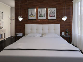 Quarto de casal com área de vestir, Carla Ramalho - arquitetura e design de interiores Carla Ramalho - arquitetura e design de interiores Modern style bedroom