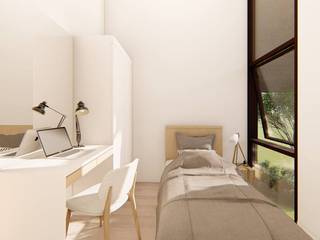 2-Storey Scandinavian-Inspired Residence, Structura Architects Structura Architects Scandinavian style bedroom White
