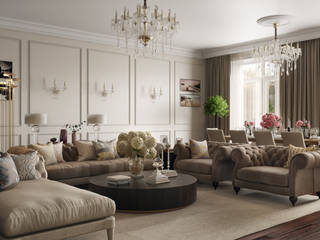 P_appartments, mlynchyk interiors mlynchyk interiors Classic style living room Beige