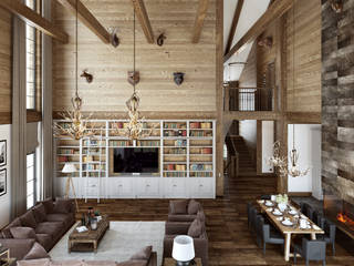 Residence, mlynchyk interiors mlynchyk interiors Salones rústicos rústicos Madera Acabado en madera