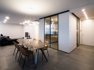 casa WA, msplus architettura msplus architettura Sala da pranzo moderna Cemento Beige