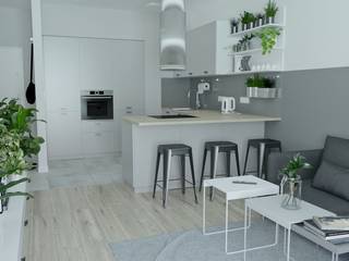 Kawalerka, Moble. Moble. Small kitchens