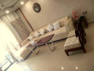 A Formidable Rangoli Garden 3BHK Interior Design By Shape Interiors, Shape Interiors Shape Interiors Living room Beige