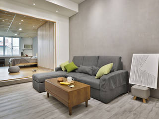 透天住宅設計 = 無 印 簡 約 S t y l e, 森畊空間設計 森畊空間設計 Living room Solid Wood Multicolored