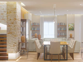 Penthouse Reception, mhdzns - Design & Architecture mhdzns - Design & Architecture Living room