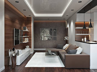 Квартира в ЖК «Лётчика Бабушкина 17» , Студия дизайна "INTSTYLE" Студия дизайна 'INTSTYLE' Living room Concrete