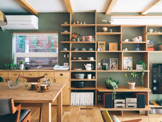 名東区の住宅 A邸, gimbalworks gimbalworks Modern dining room Wood-Plastic Composite Green