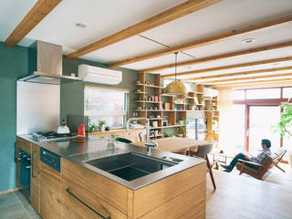 名東区の住宅 A邸, gimbalworks gimbalworks مطبخ ذو قطع مدمجة خشب Wood effect