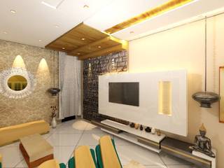 Living room, Jamali interiors Jamali interiors 和風デザインの リビング 合板（ベニヤ板）