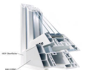 hilzinger ThermoSolar-Geneo, hilzinger GmbH - Fenster + Türen hilzinger GmbH - Fenster + Türen Minimalistyczne okna i drzwi Syntetyk Brązowy