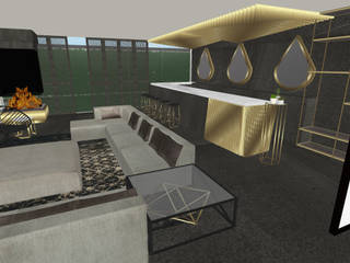 Industry Golden, Aquarii Designs Aquarii Designs Phòng khách phong cách công nghiệp Kim loại