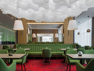 Оформление потолка в холле Hilton Hotel г. Новороссийск., Paper Design Paper Design Espaços comerciais