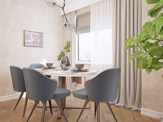 Дизайн двухкомнатной квартиры 70 кв. м в современном стиле, ЕвроДом ЕвроДом Minimalist dining room