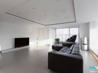 대구인테리어 디자인투플라이의 60평대 아파트 인테리어, 디자인투플라이 디자인투플라이 Modern living room