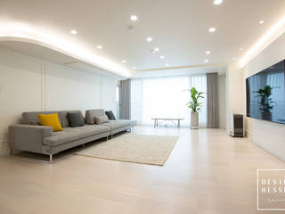 대전 어은동 한빛아파트 51평-거실, 주방, 디자인 헤세드 디자인 헤세드 Moderne woonkamers