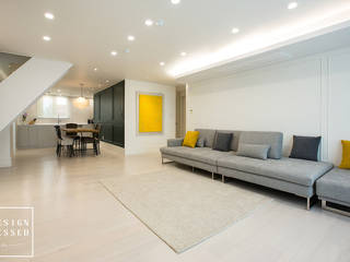 대전 어은동 한빛아파트 51평-거실, 주방, 디자인 헤세드 디자인 헤세드 Modern living room