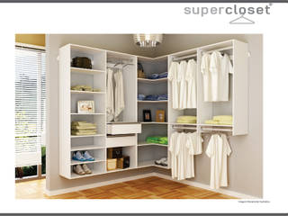 Guarda Roupa em L Casal Modelo Closet - Superclosets, SuperClosets SuperClosets Dormitorios de estilo moderno Tablero DM