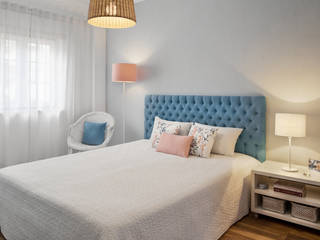 Projeto 77 | Quarto de Casal Alcochete, maria inês home style maria inês home style Mediterranean style bedroom