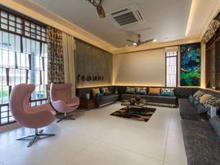 Residence of Mr Rohit Patel, Architects at Work Architects at Work 모던스타일 거실