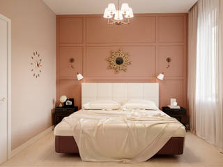 Квартира в Воронеже, Алёна Демшинова Алёна Демшинова Scandinavian style bedroom Pink