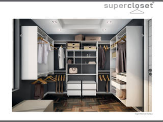 Guarda Roupa Casal Sem Portas Modelo Closet - Superclosets, SuperClosets SuperClosets Phòng ngủ phong cách hiện đại MDF