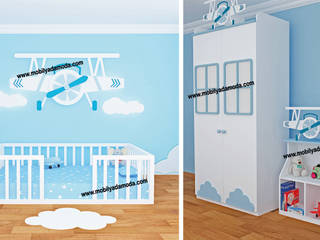 Uçak Konseptli Montessori Bebek&Çocuk Odası, Ahmet Kayra'nın Odası , MOBİLYADA MODA MOBİLYADA MODA Modern nursery/kids room Wood Wood effect