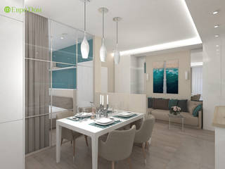 Дизайн трехкомнатной квартиры 61 кв. м в современном стиле, ЕвроДом ЕвроДом Nhà bếp phong cách tối giản