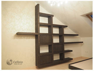 Cellaio - półki i regały pod skosy poddaszowe lub schody, Cellaio Cellaio ห้องทำงาน/อ่านหนังสือ ไม้ Wood effect