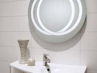 Lustro okrągłe LED, Moje Szkło Moje Szkło Modern bathroom Glass