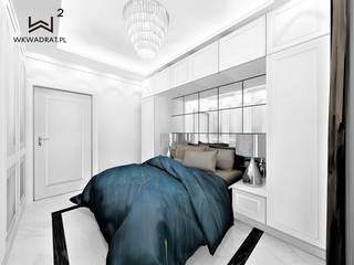 Sypialnia w stylu glamour, Wkwadrat Architekt Wnętrz Toruń Wkwadrat Architekt Wnętrz Toruń Small bedroom Marble