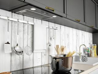 Elegancka kuchnia w czerni i bieli z okapem Lofetti Black, GLOBALO MAX GLOBALO MAX Cocinas de estilo clásico