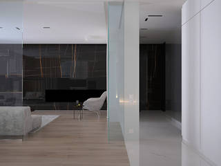Квартира в ЖК Донской Олимп , Dmitriy Khanin Dmitriy Khanin Minimalist living room Marble Black