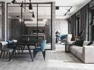 Modern Loft, Vis-Render Architektur Visualisierung Agentur Vis-Render Architektur Visualisierung Agentur Industrial style living room