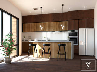 Via Oriente Residencial, Tijuana., Visual Space Design Visual Space Design Small kitchens