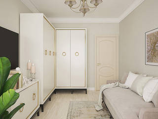 Дизайн трехкомнатной квартиры 81 кв. м в стиле неоклассика. Фото проекта, ЕвроДом ЕвроДом Classic style bedroom