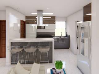 Apartamento Moderno, Fark Fark Cocinas pequeñas Tablero DM