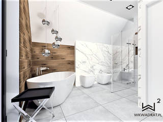 Łazienka w Sławnie, Wkwadrat Architekt Wnętrz Toruń Wkwadrat Architekt Wnętrz Toruń Modern bathroom ٹائلیں