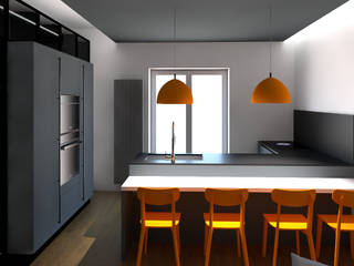 Trasformazione in open space di un appartamento con cucina e ingresso separati , G&S INTERIOR DESIGN G&S INTERIOR DESIGN Built-in kitchens