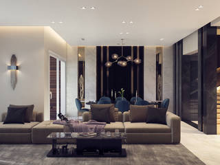 Palm Valley l Residential Project , ICONIC DESIGN STUDIO ICONIC DESIGN STUDIO Living room