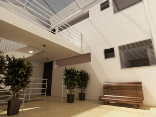 Multifamiliar Alta Suiza, Dima Arquitectos s.a.s Dima Arquitectos s.a.s Modern corridor, hallway & stairs