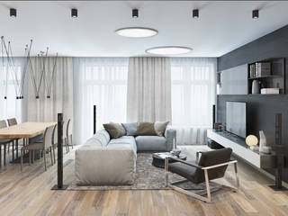 K13 Privat Wohnung , nadine buslaeva interior design nadine buslaeva interior design Ruang Keluarga Minimalis