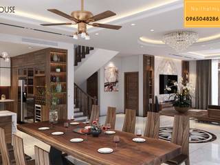 Mẫu thiết kế biệt thự gỗ óc chó, Nội Thất My House Nội Thất My House Salle à manger moderne Grès