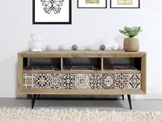 Craved living room furniture, Kings crafts co Kings crafts co Soggiorno in stile rustico Legno massello Variopinto