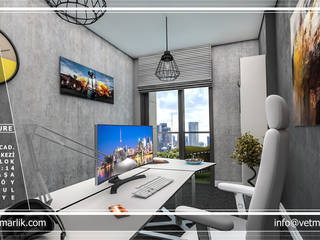 SKYLAND OFİS KONSEPT ÇALIŞMALARI, FORMS MİMARLIK FORMS MİMARLIK Modern study/office