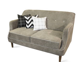 Sofa bandung, viku viku Ruang Keluarga Gaya Skandinavia Tekstil Grey