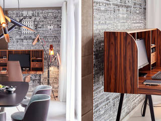 Studio a.s.h., Alemanha, DelightFULL DelightFULL Modern living room Copper/Bronze/Brass Amber/Gold
