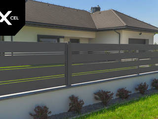 Solid Grey. Nowoczesne ogrodzenie aluminiowe Xcel, XCEL Fence XCEL Fence Podwórko