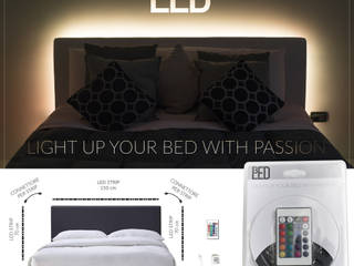 BEDLED - kit striscia led per retroilluminazione testiera del letto, Eleni Lighting Eleni Lighting Cuartos de estilo moderno